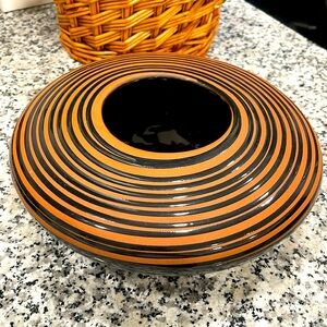 Vintage Haeger floral pottery bowl